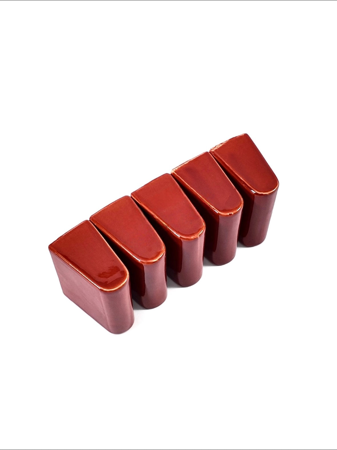 Red Glazed Curved Ceramic Tile
