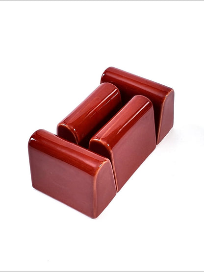 Red Glazed Curved Ceramic Tile