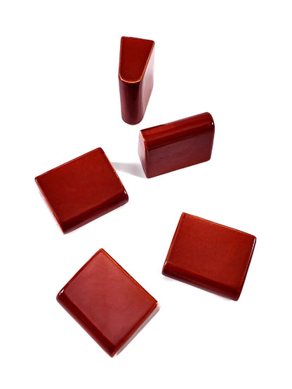 Red Glazed Curved Ceramic Tile