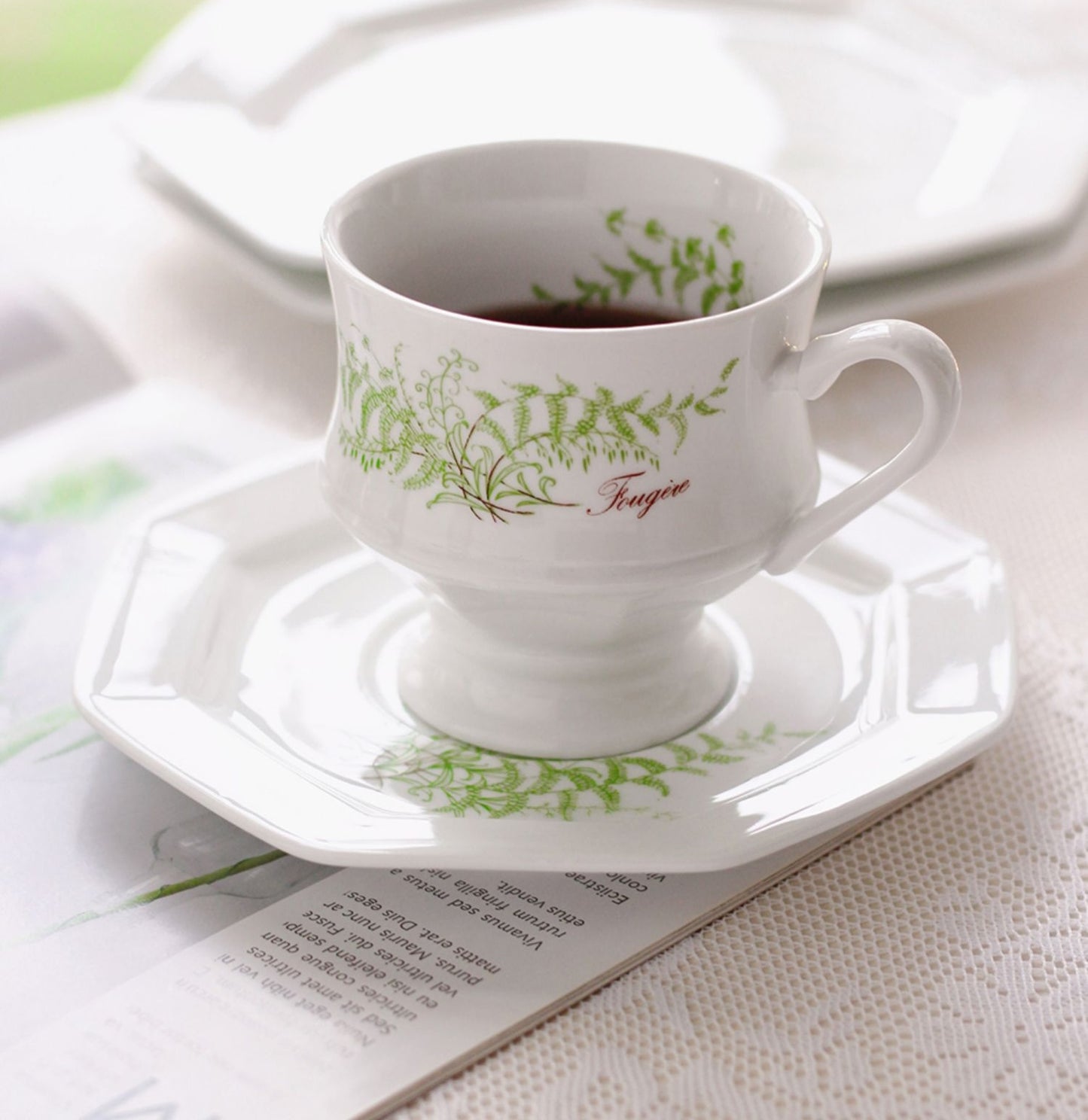 Gallo 1980s Vintage Hexagonal Tea Set