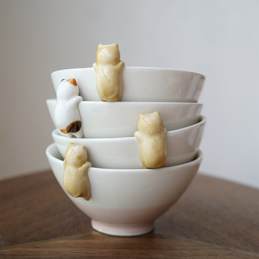 Peekaboo Kitty Ceramic Bowls