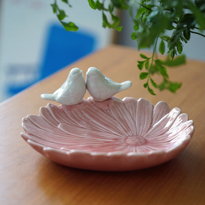 Lovebirds Blush Ceramic Tray