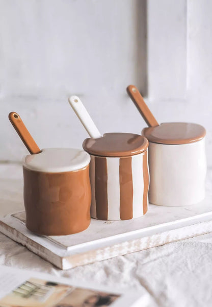 Retro Glaze Ceramic Spice Jar Set