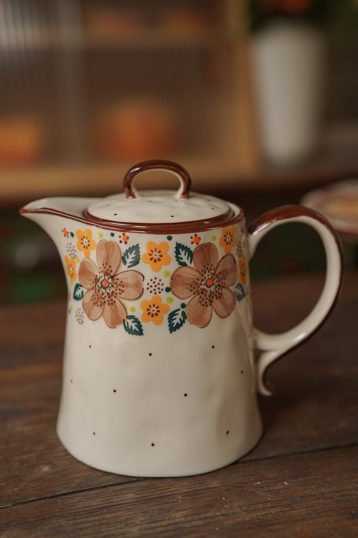 Bolesławiec Floral Ceramic Teapot