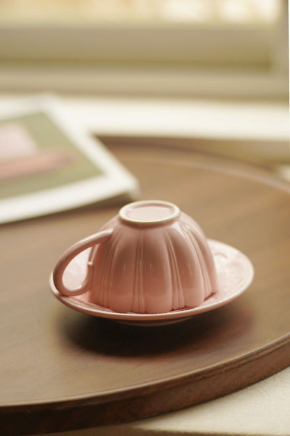Rosette Blush Ceramic Cup & Saucer Set