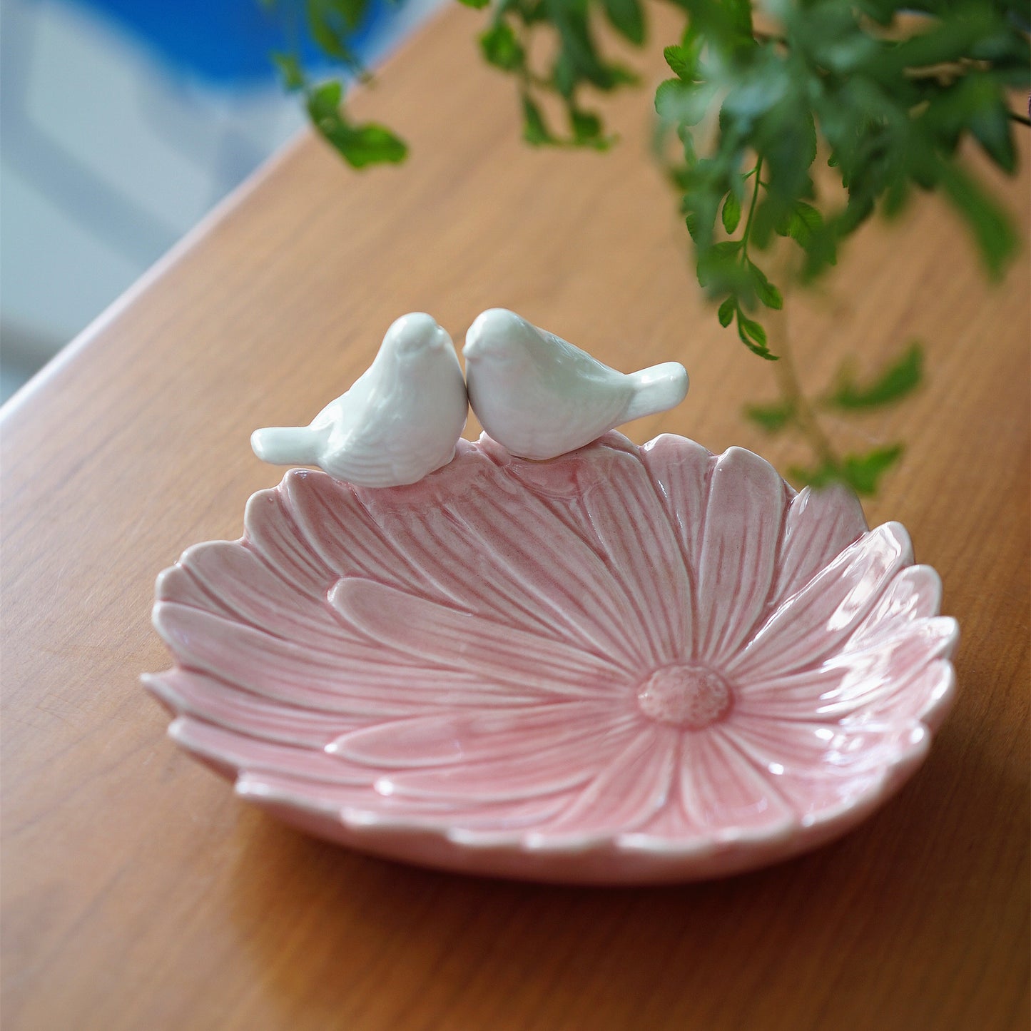Lovebirds Blush Ceramic Tray