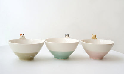 Peekaboo Kitty Ceramic Bowls