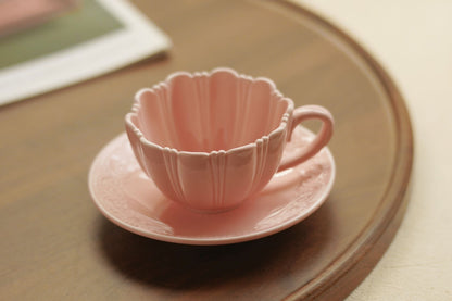 Rosette Blush Ceramic Cup & Saucer Set