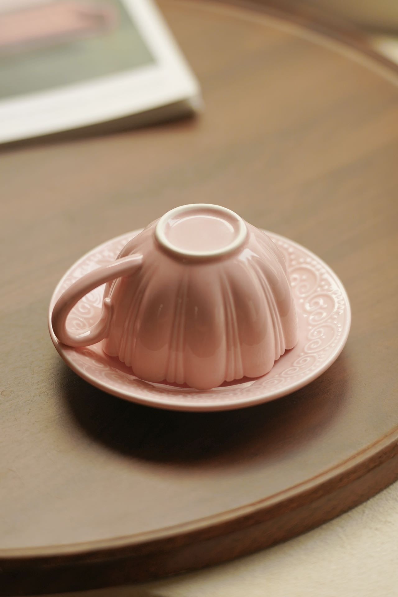 Rosette Blush Ceramic Cup & Saucer Set