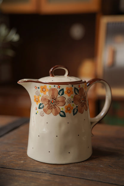 Bolesławiec Floral Ceramic Teapot