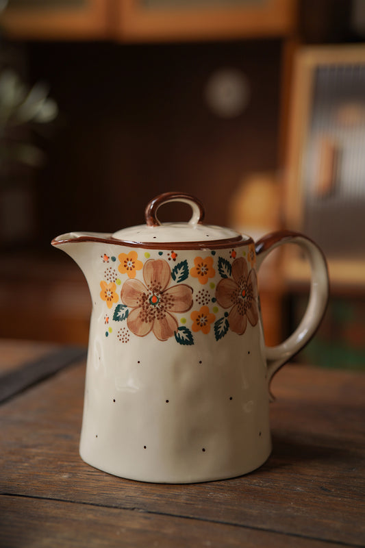 Bolesławiec Floral Ceramic Teapot
