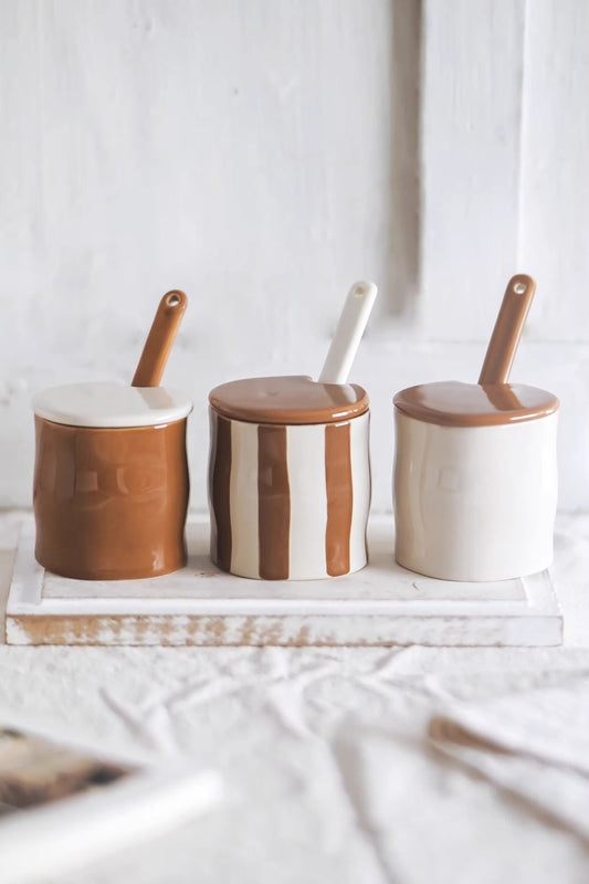 Retro Glaze Ceramic Spice Jar Set