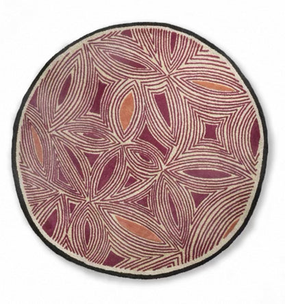 Petal Vein Handwoven Rug – Plum & Terracotta