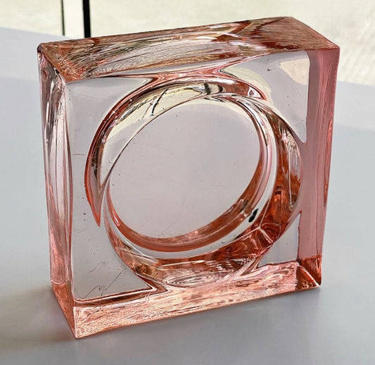 Round Pattern Solid Glass Brick – Pink Lemonade