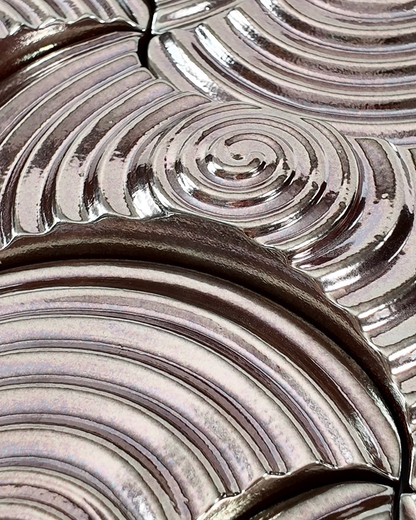 Silver Ingot Ripple Relief Tile