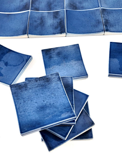 Cobalt Curve Square Tile