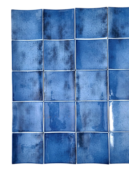 Cobalt Curve Square Tile