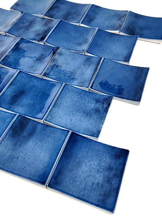 Cobalt Curve Square Tile