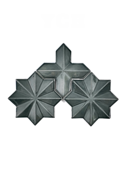 Graphite Star Relief Ceramic Wall Tile