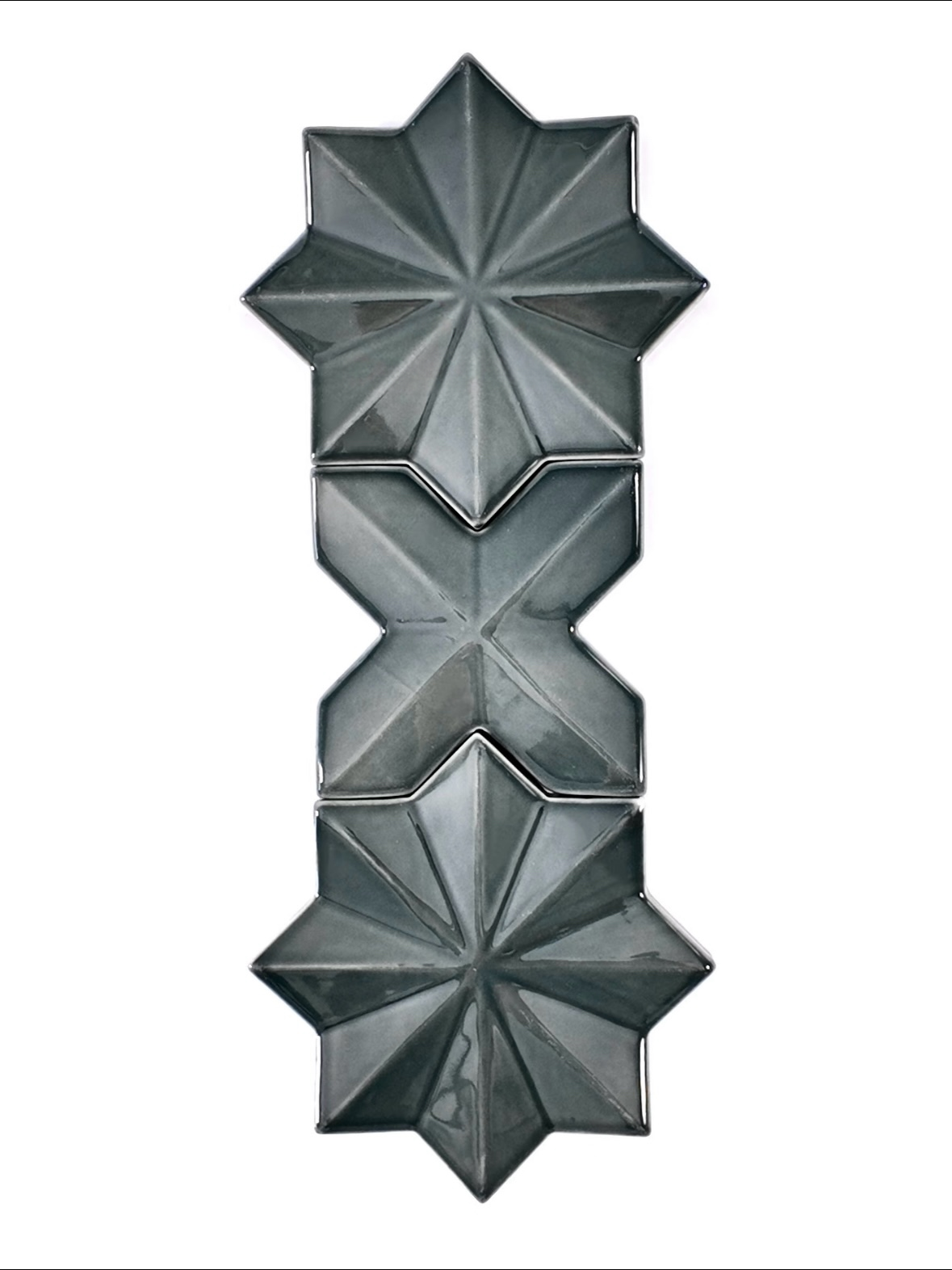 Graphite Star Relief Ceramic Wall Tile