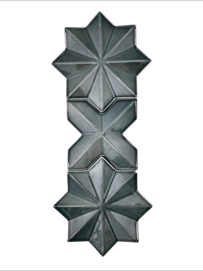 Graphite Star Relief Ceramic Wall Tile