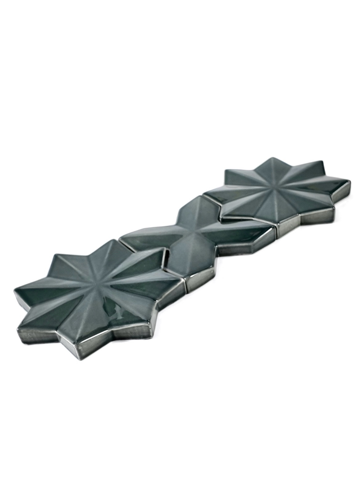 Graphite Star Relief Ceramic Wall Tile