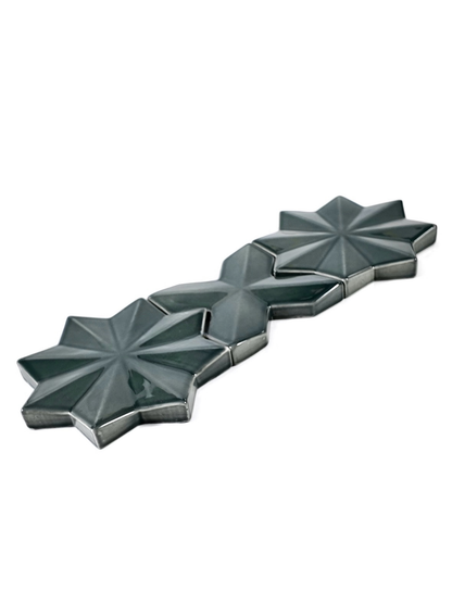 Graphite Star Relief Ceramic Wall Tile
