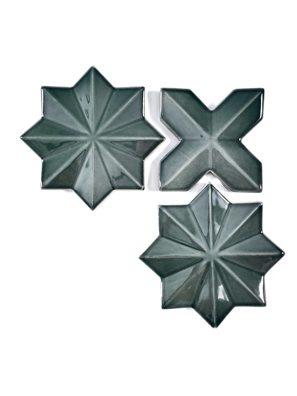 Graphite Star Relief Ceramic Wall Tile