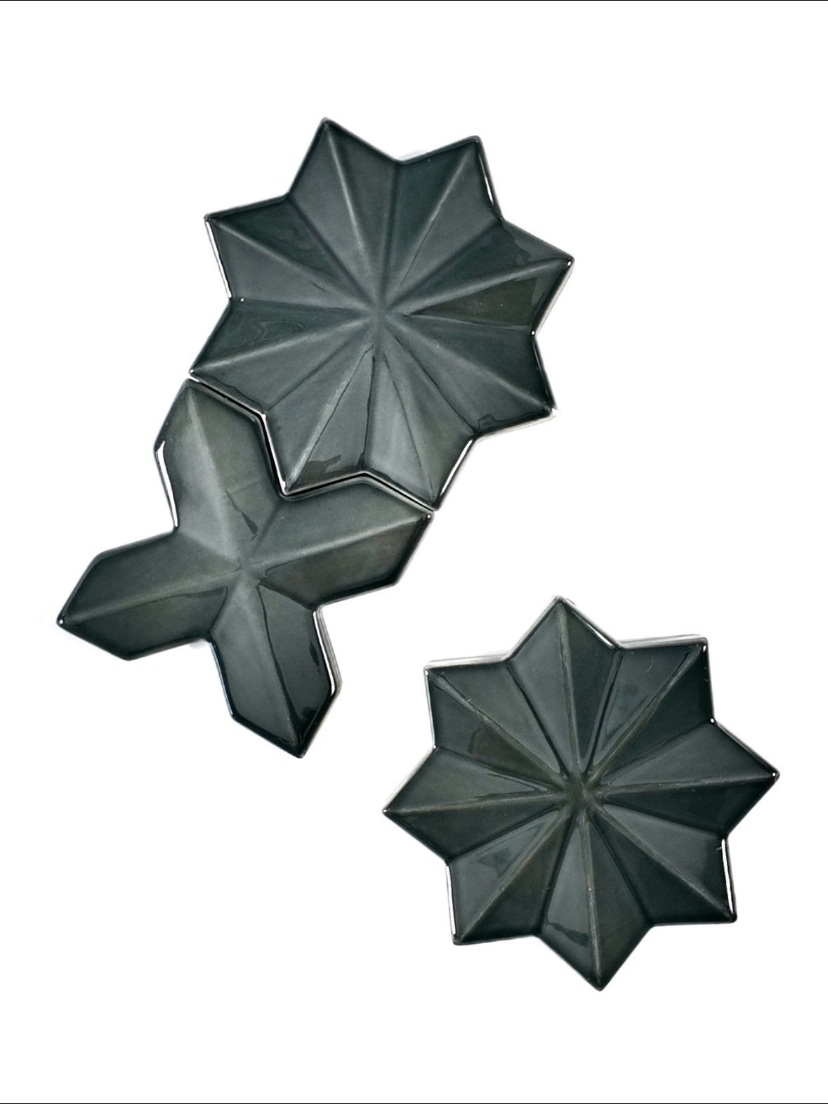 Graphite Star Relief Ceramic Wall Tile