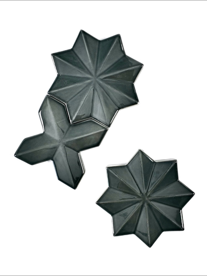 Graphite Star Relief Ceramic Wall Tile