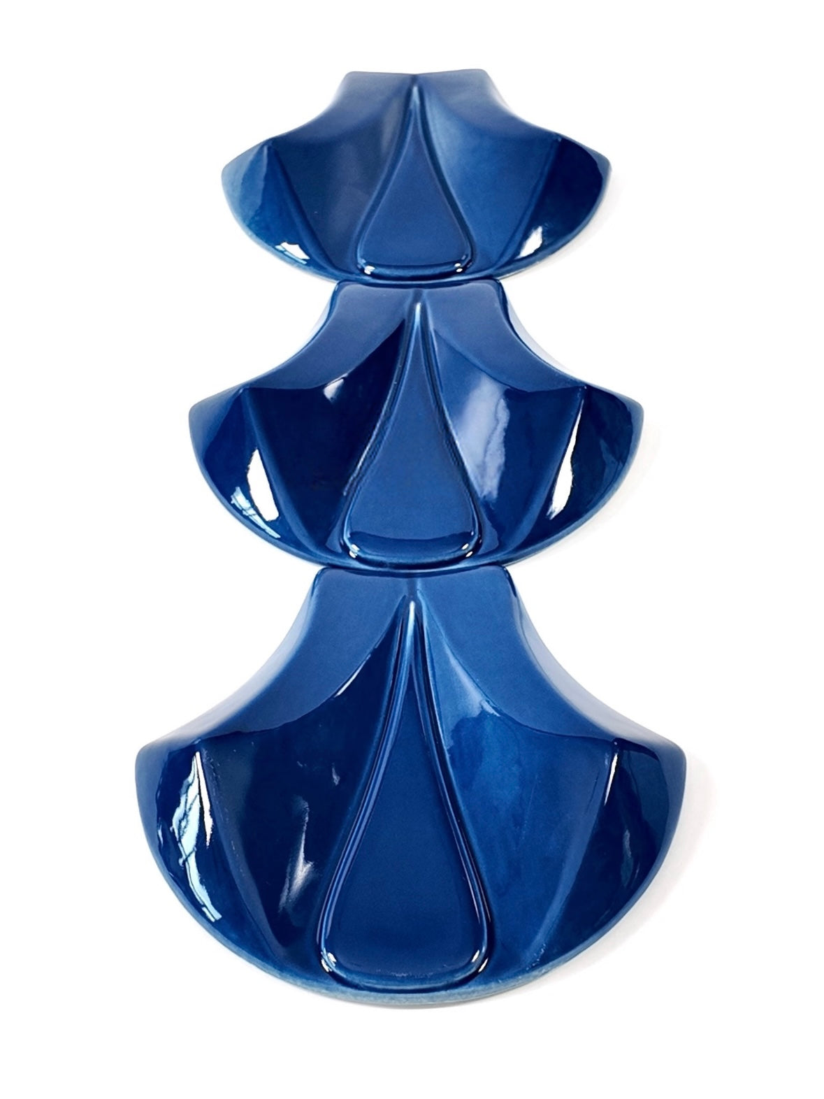 Cobalt Fan Relief Ceramic Wall Tile