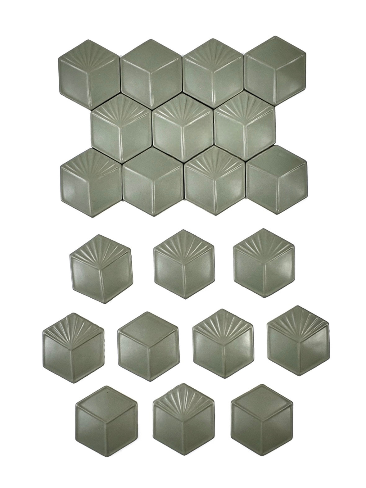 Facet Hexagon Ceramic Tile