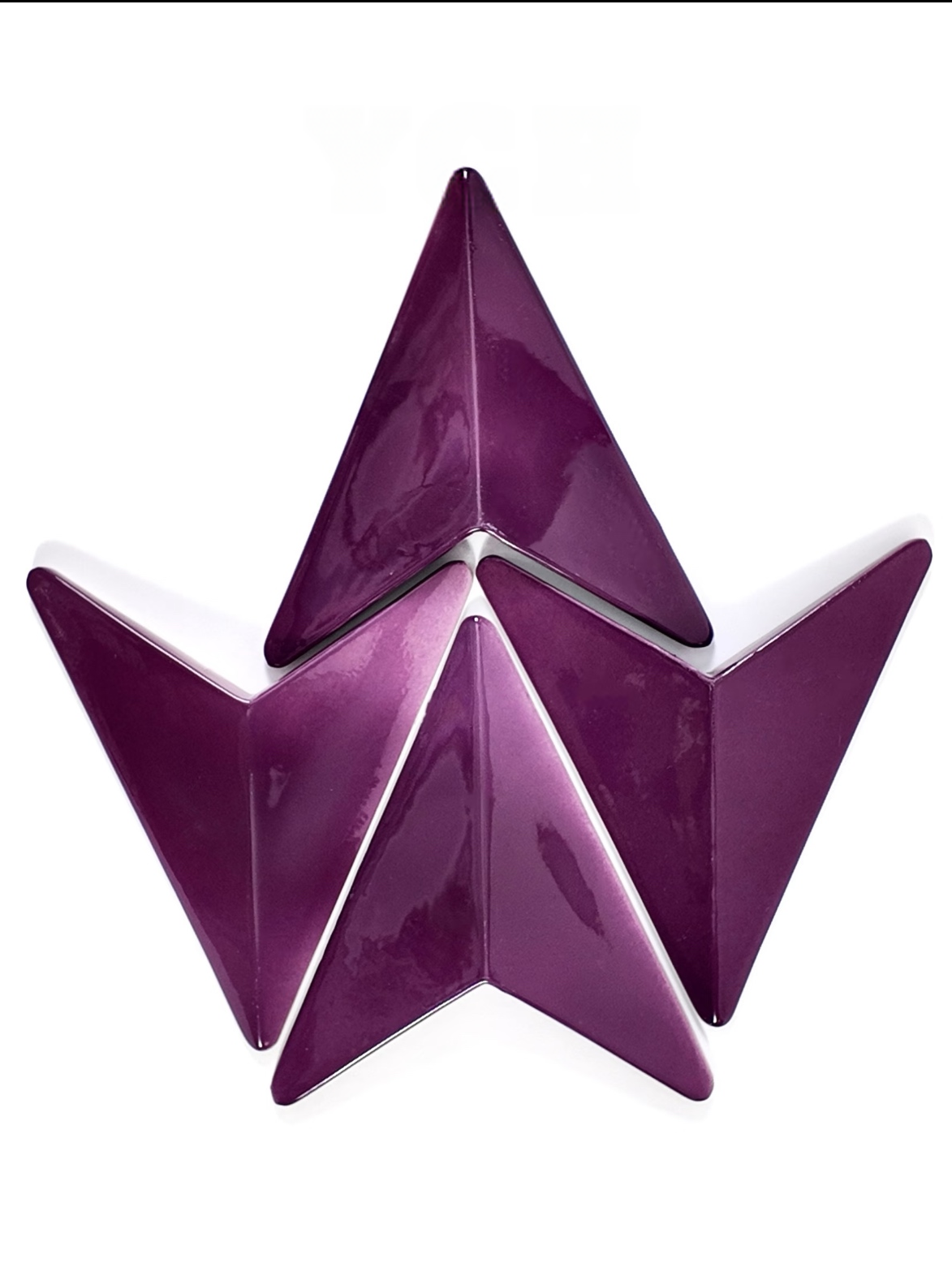 Plum Prism Sculptural Ceramic Wall Tile
