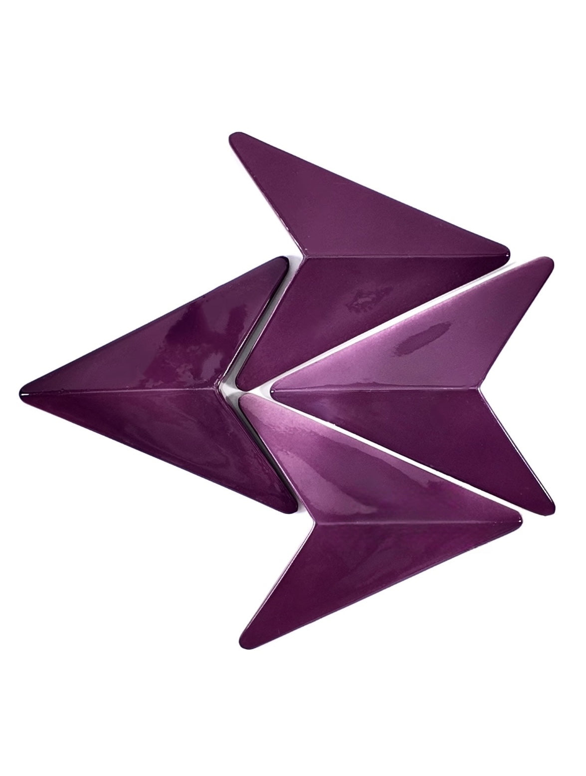 Plum Prism Sculptural Ceramic Wall Tile