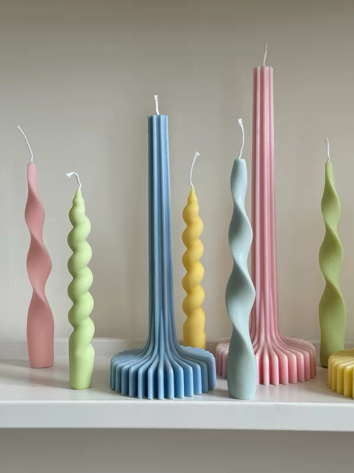 Pastel Taper Candles