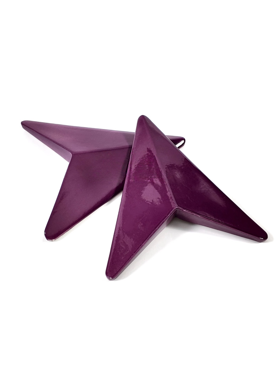 Plum Prism Sculptural Ceramic Wall Tile