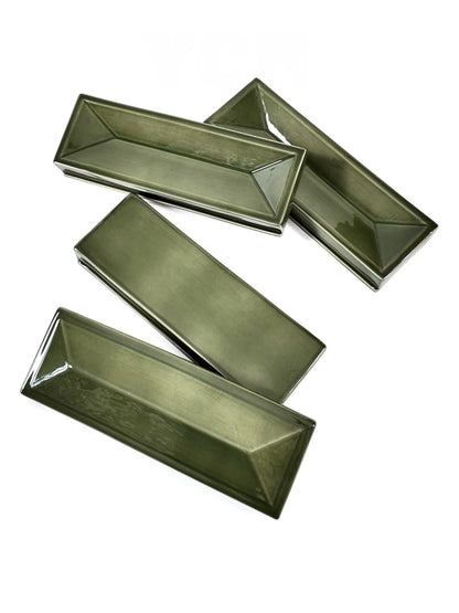 Olive Beveled Ceramic Wall Tile