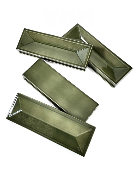 Olive Beveled Ceramic Wall Tile