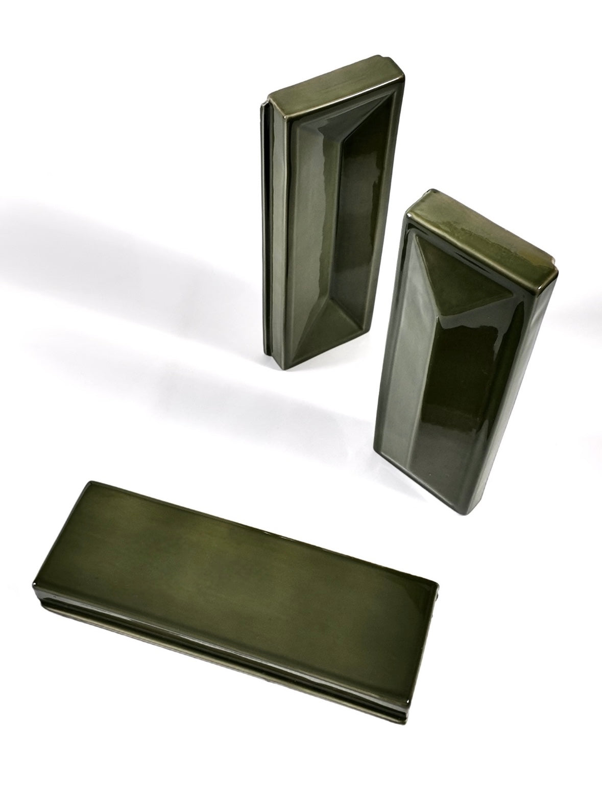 Olive Beveled Ceramic Wall Tile
