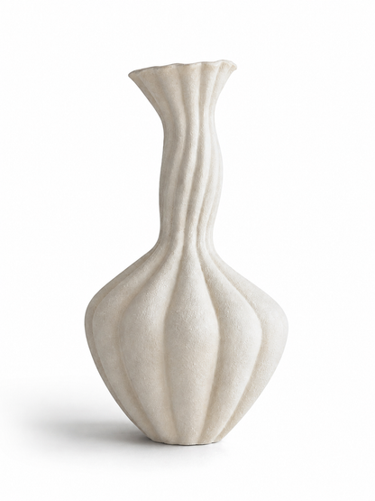 Ivory Flute Sculptural Vase