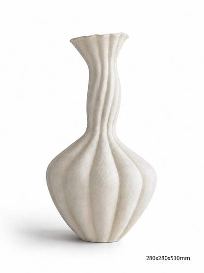 Ivory Flute Sculptural Vase
